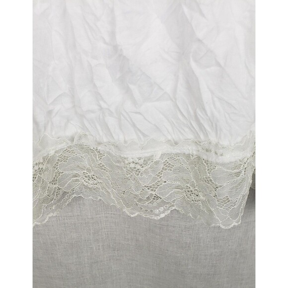 Maurices Camisole Womens M Crinkly White‎ Lace Trim Sleeveless Tank Top Lingerie - Picture 5 of 10